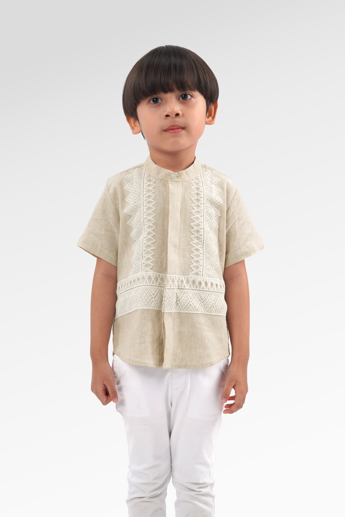Blooming Eid Linen Boy Shirt - Daisy