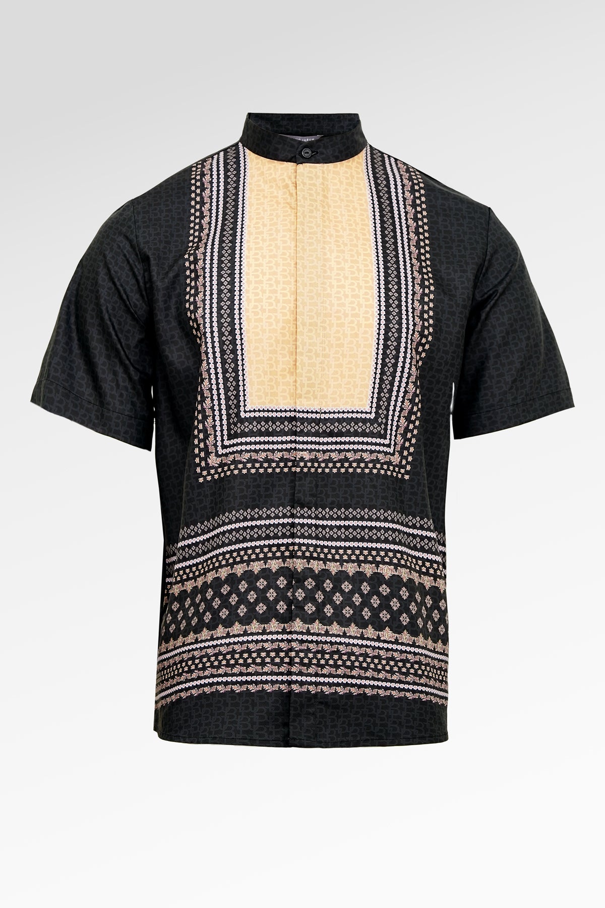 Blooming Eid Men Shirt - Black Iris