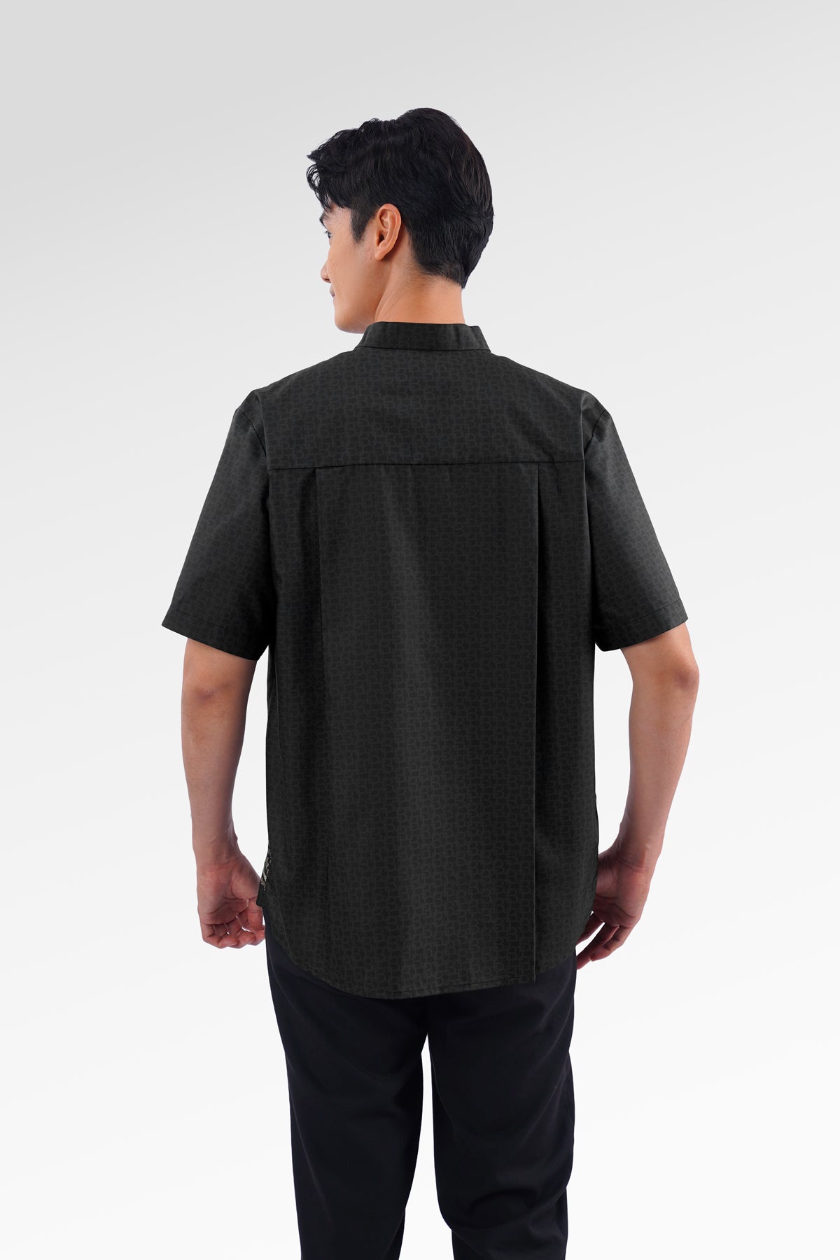 Blooming Eid Men Shirt - Black Iris