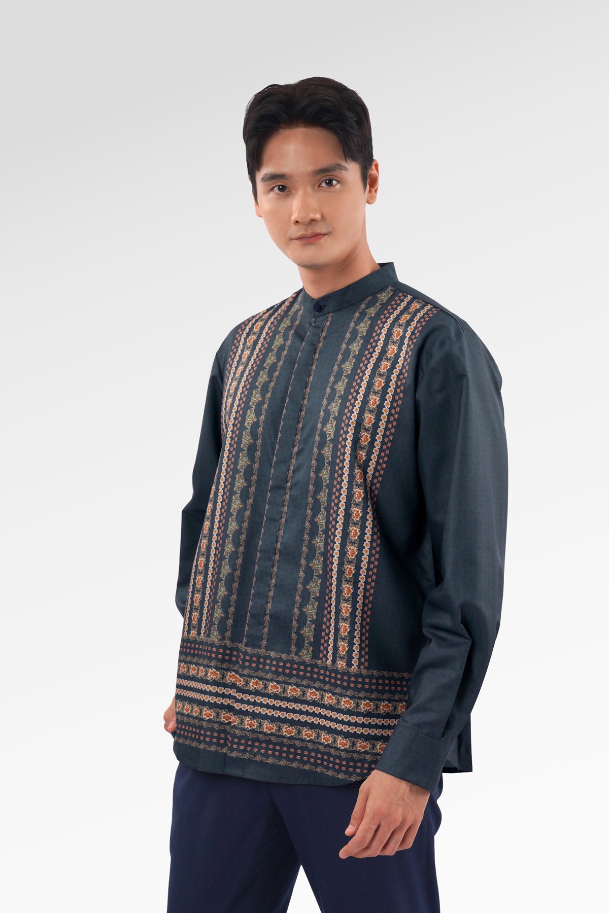Blooming Eid Men Shirt Long Sleeve - Carnation