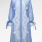 Blooming Eid Organza Embroidery Tunic - Blue Bell