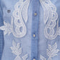 Blooming Eid Organza Embroidery Tunic - Blue Bell