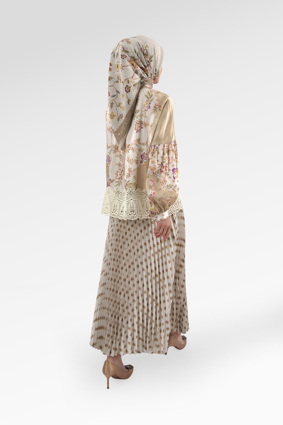 Blooming Eid Pleated Skirt - Daisy