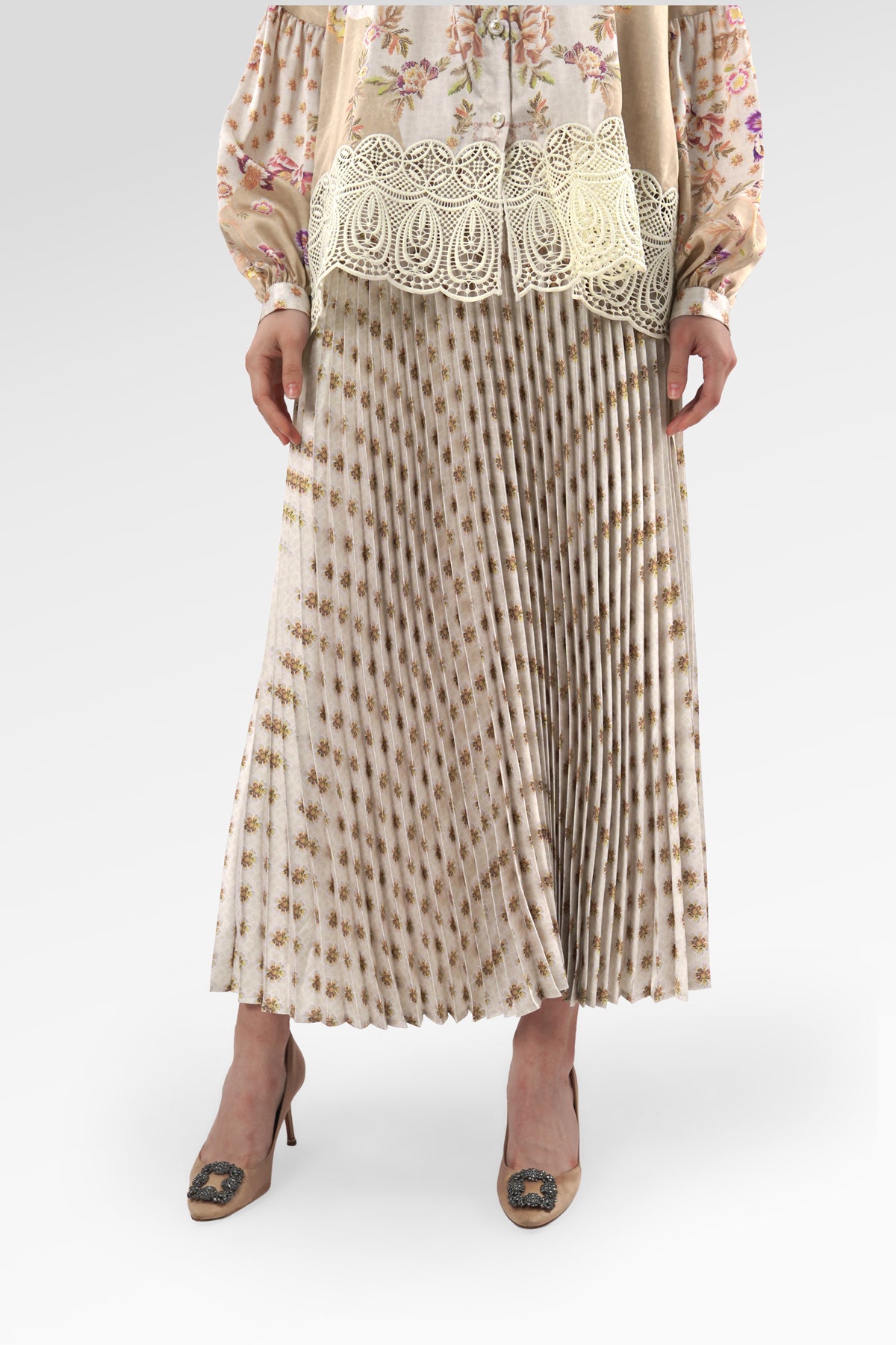 Blooming Eid Pleated Skirt - Daisy