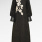 Blooming Eid Polka Dot Dress - Black Iris