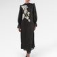 Blooming Eid Polka Dot Dress - Black Iris