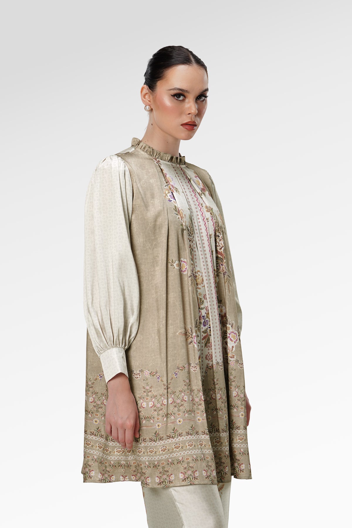 Blooming Eid Satin Tunic - Daisy