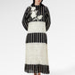 Blooming Eid Stripe Lace Dress - Black Iris