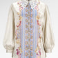 Blooming Eid Back Pleated Shirt - Blue Bell