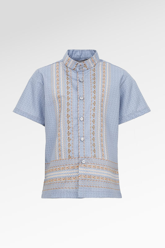 Blooming Eid Kids Shirt - Blue Bell
