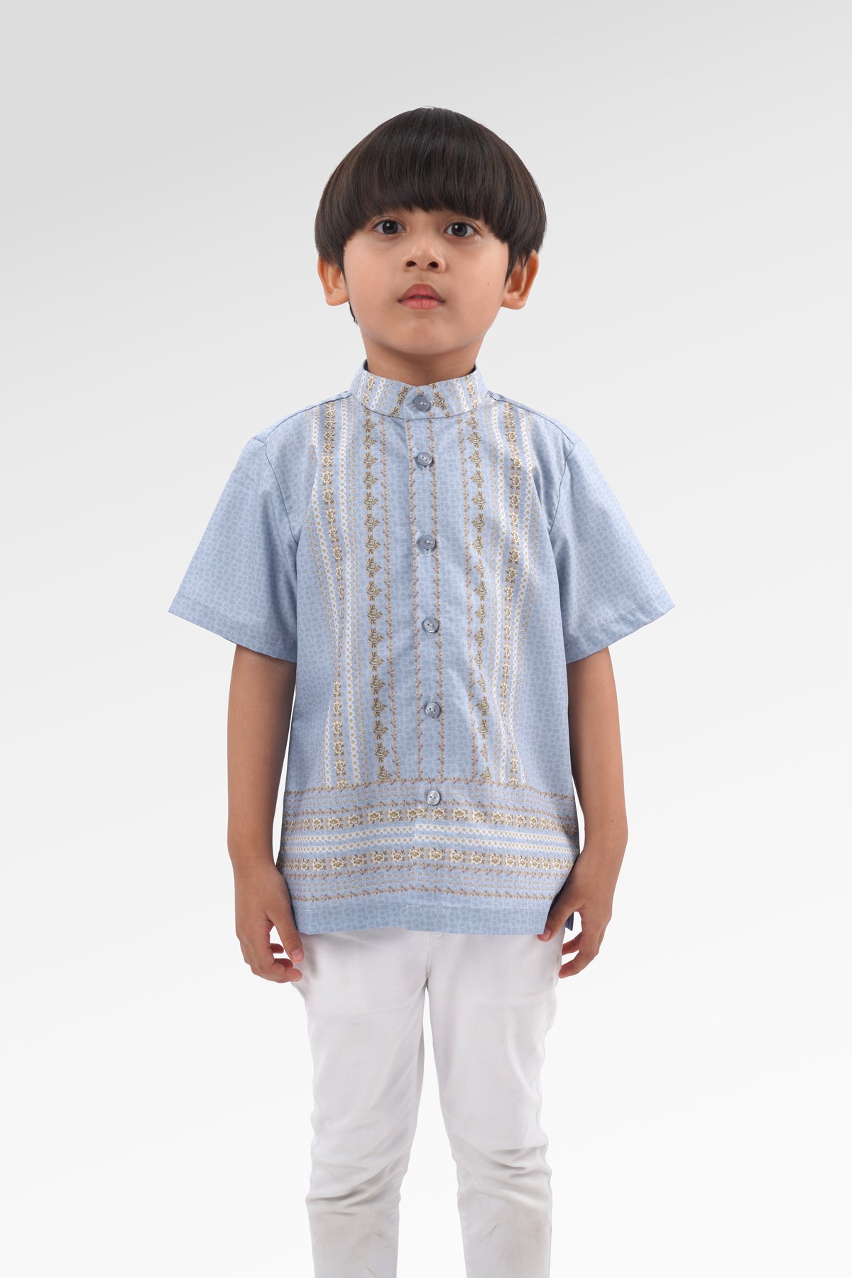 Blooming Eid Kids Shirt - Blue Bell