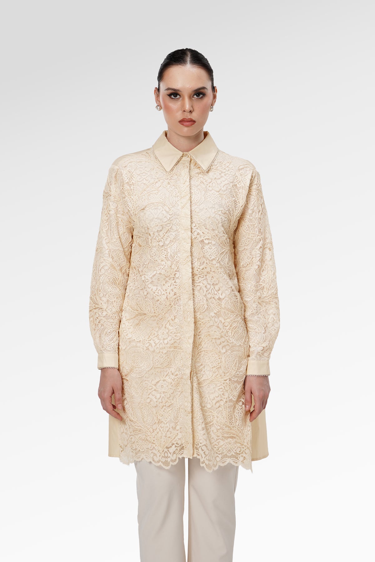 Blooming Eid Lace Tunic - Daisy