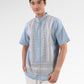 Blooming Eid Men Shirt - Blue Bell