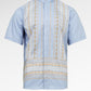 Blooming Eid Men Shirt - Blue Bell