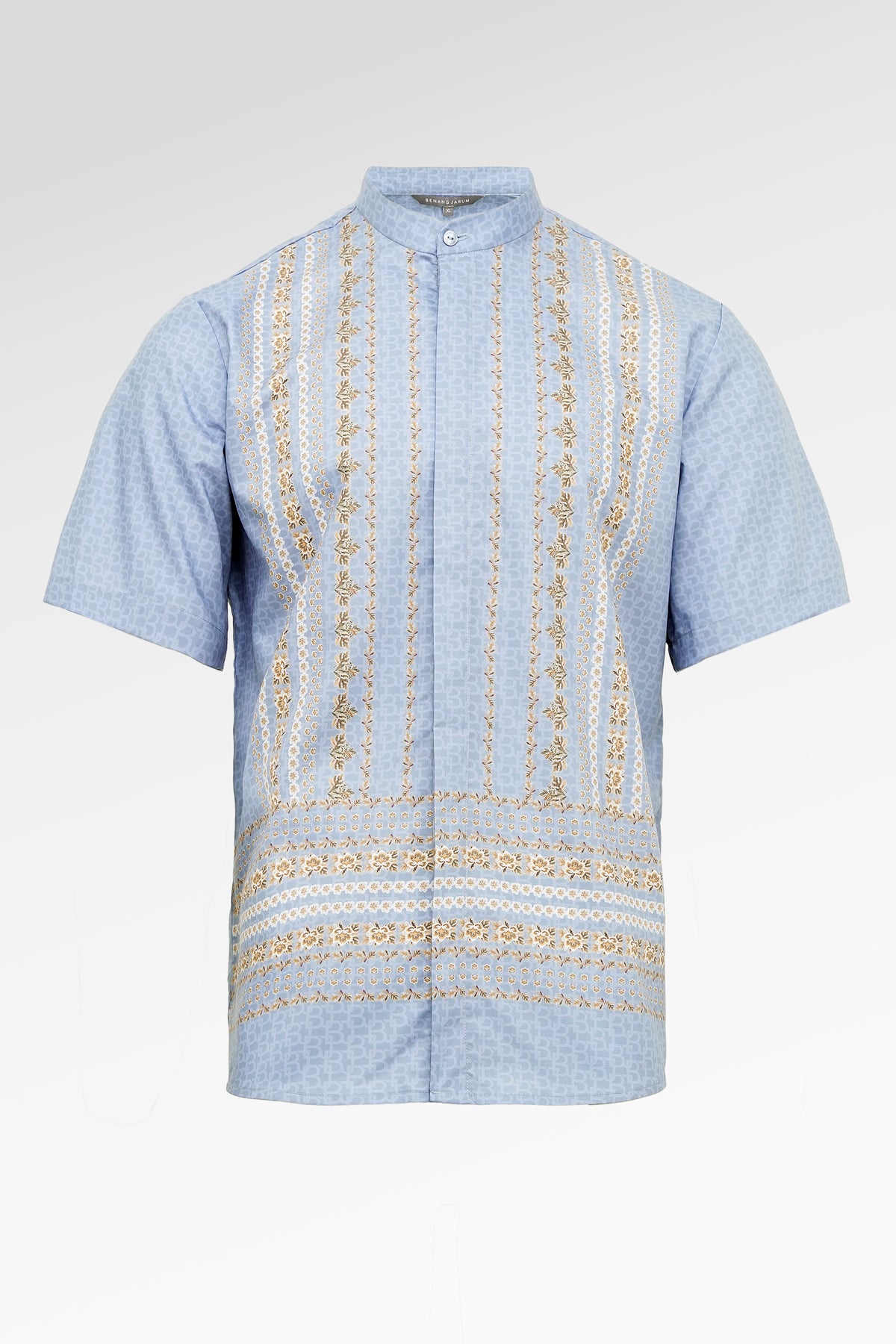 Blooming Eid Men Shirt - Blue Bell