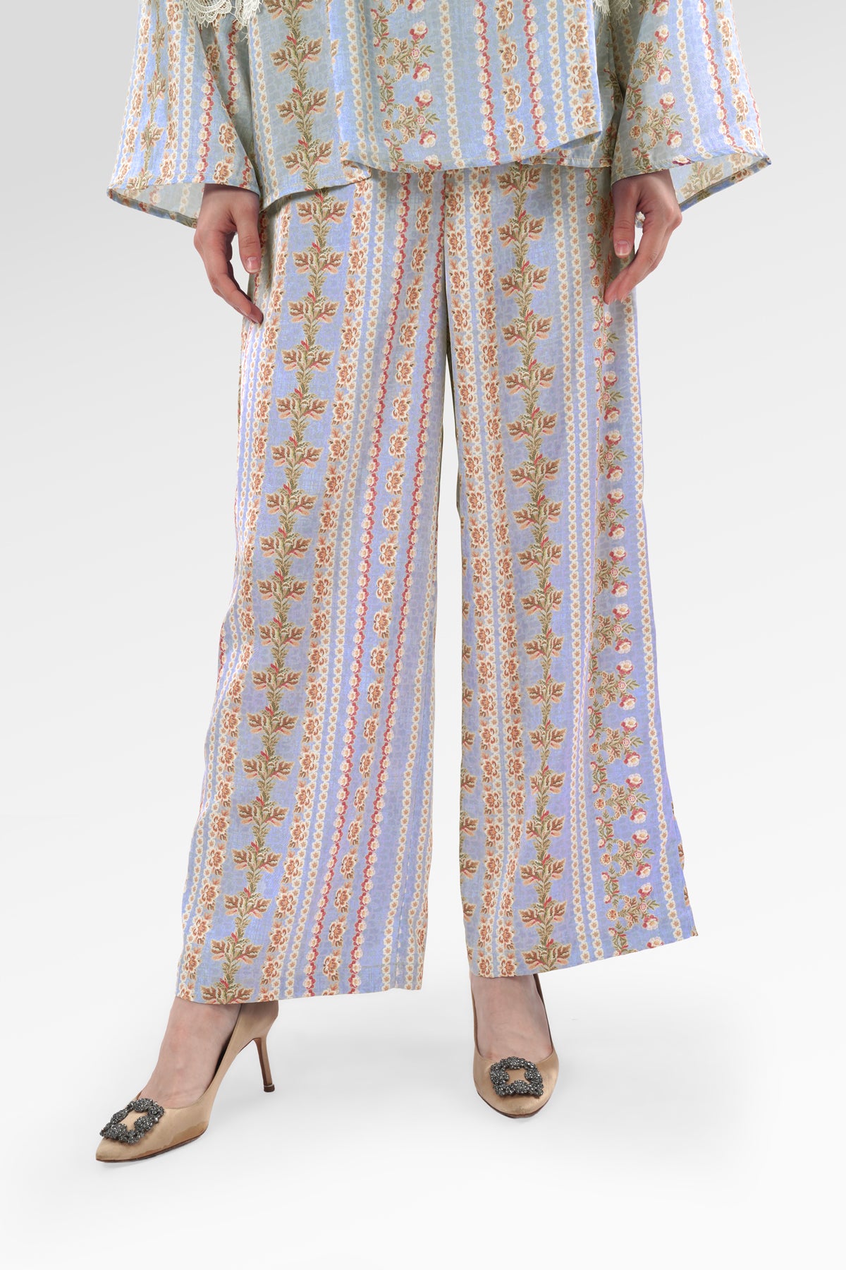 Blooming Eid Pants - Blue Bell