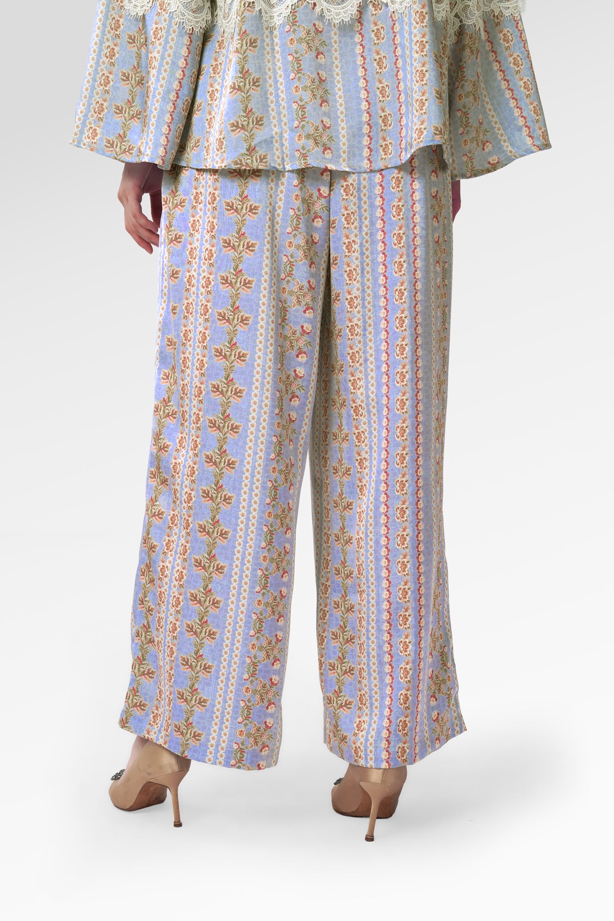 Blooming Eid Pants - Blue Bell