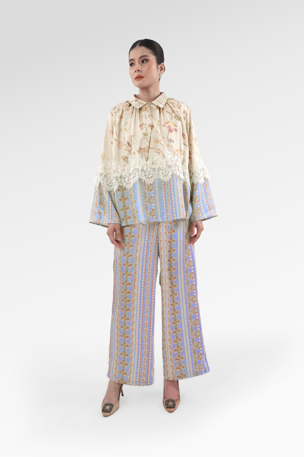 Blooming Eid Pants - Blue Bell