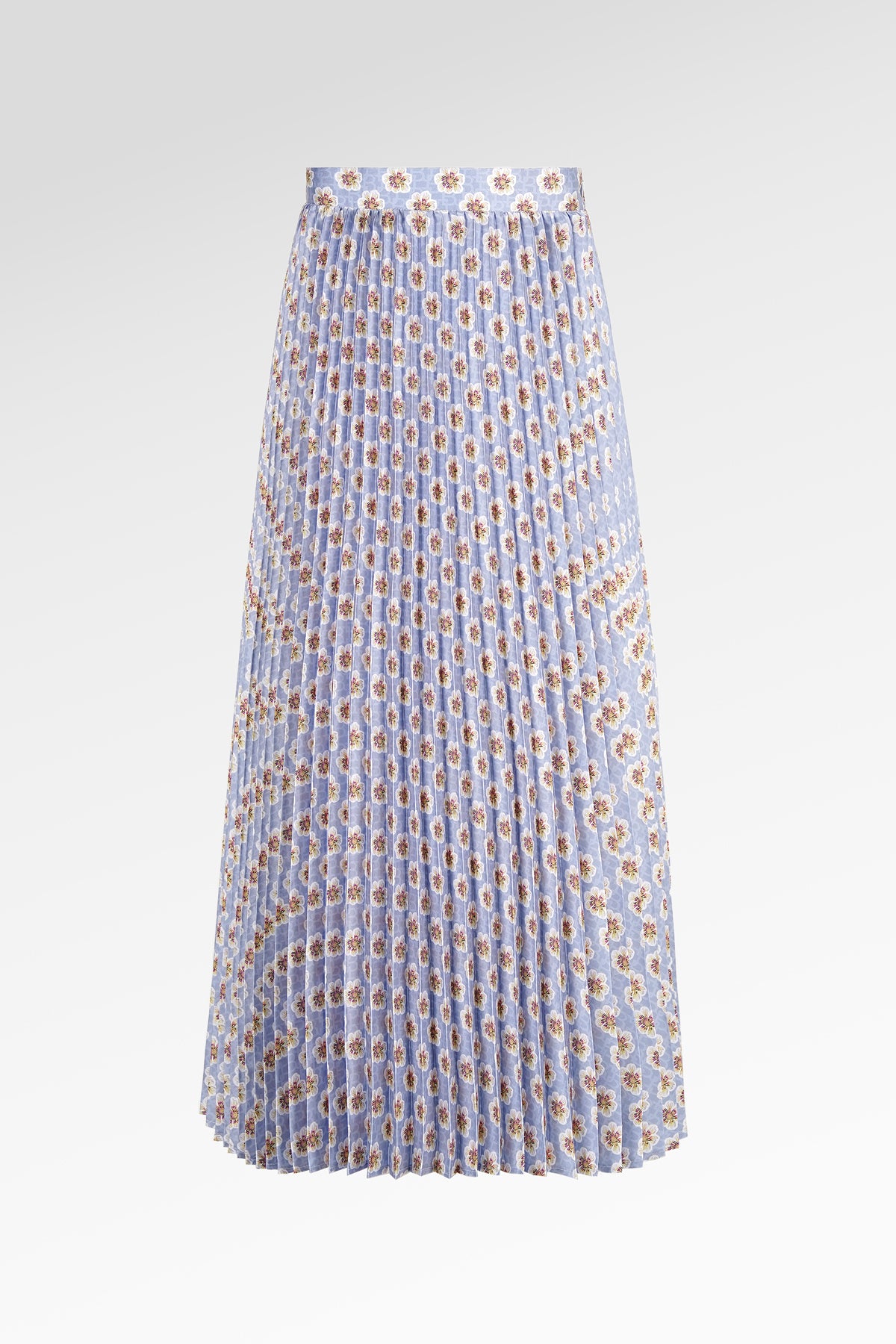 Blooming Eid Pleated Skirt - Blue Bell