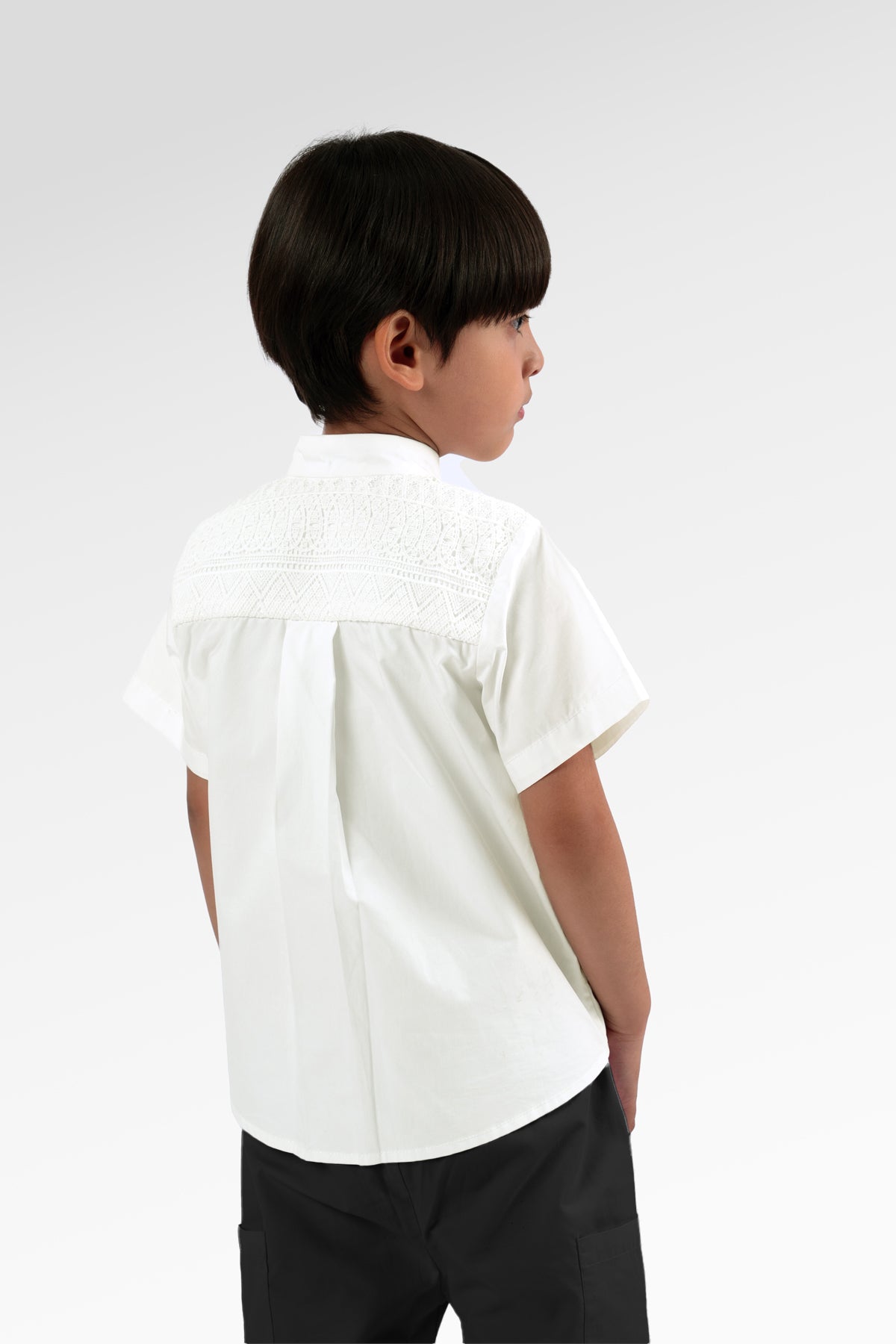 Blooming Eid Poplin Boy Shirt - White