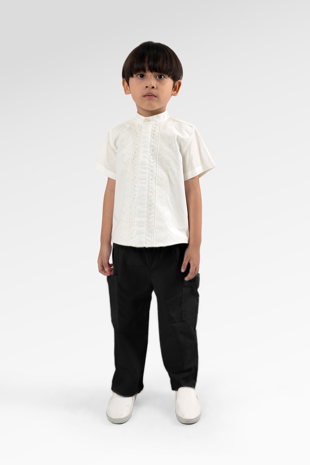 Blooming Eid Poplin Boy Shirt - White