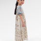 Blooming Eid Puffy Kids Dress - Blue Bell