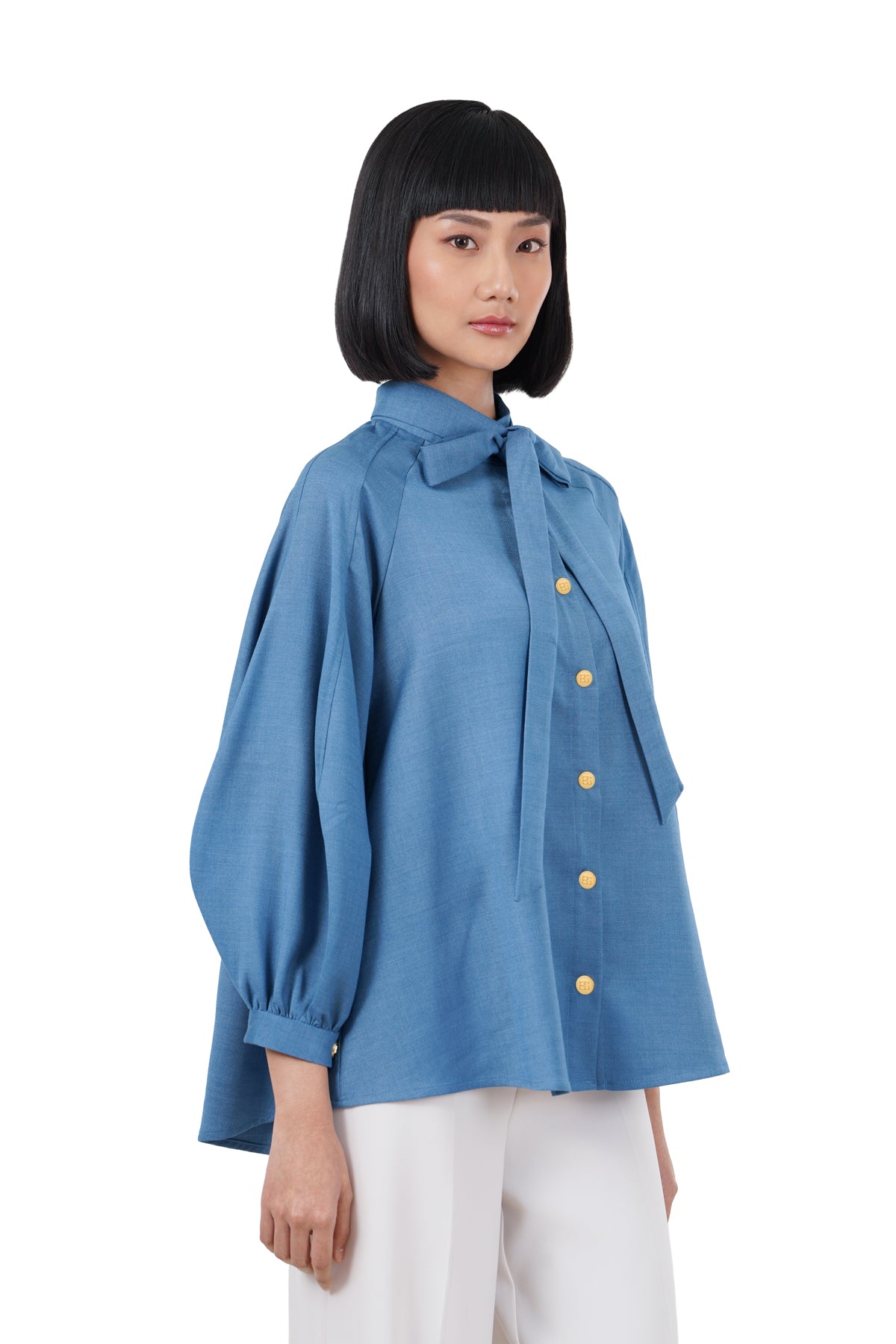Bailee Puffy Shirt - Blue