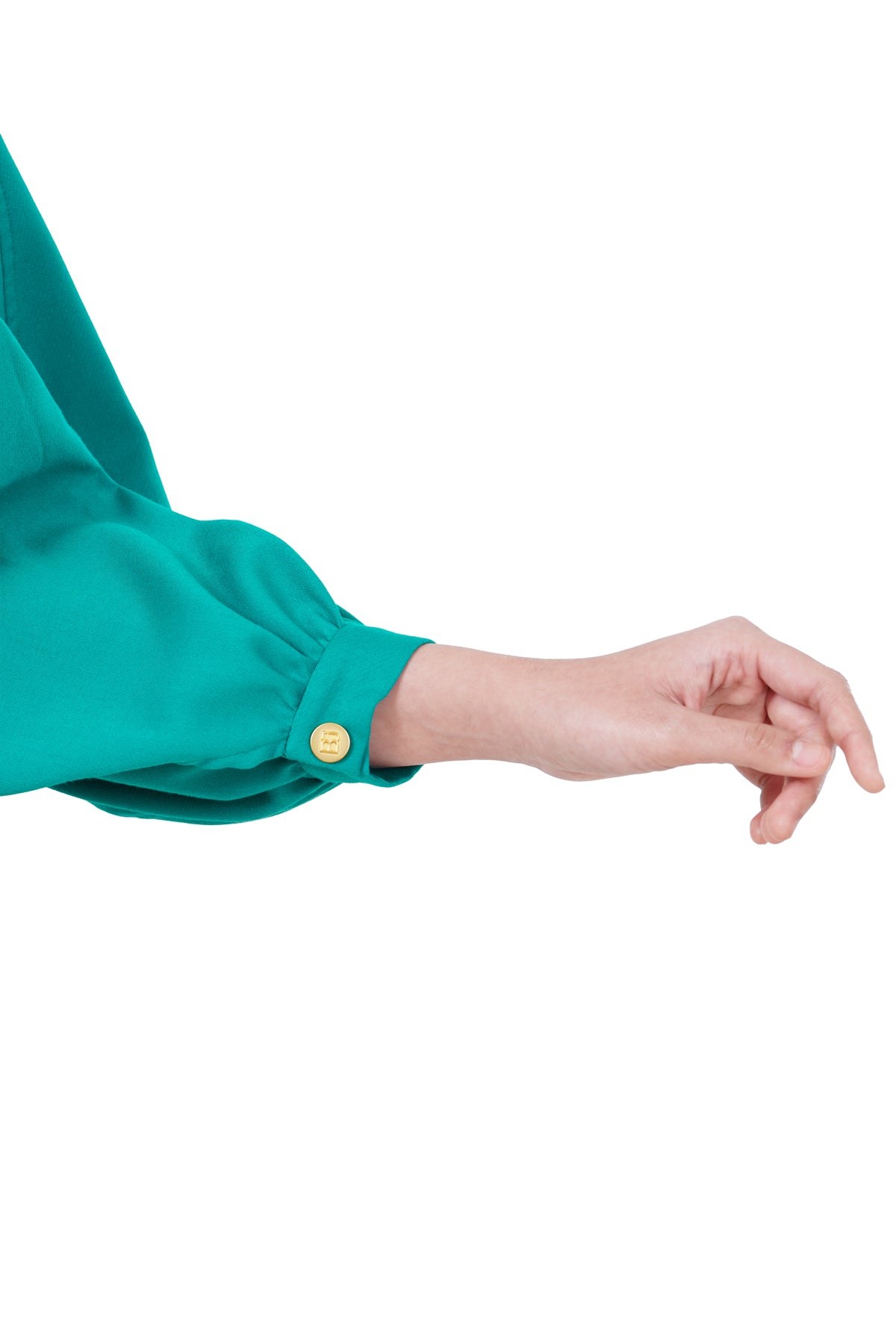 Bailee Puffy Shirt - Teal Green