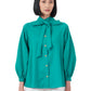 Bailee Puffy Shirt - Teal Green
