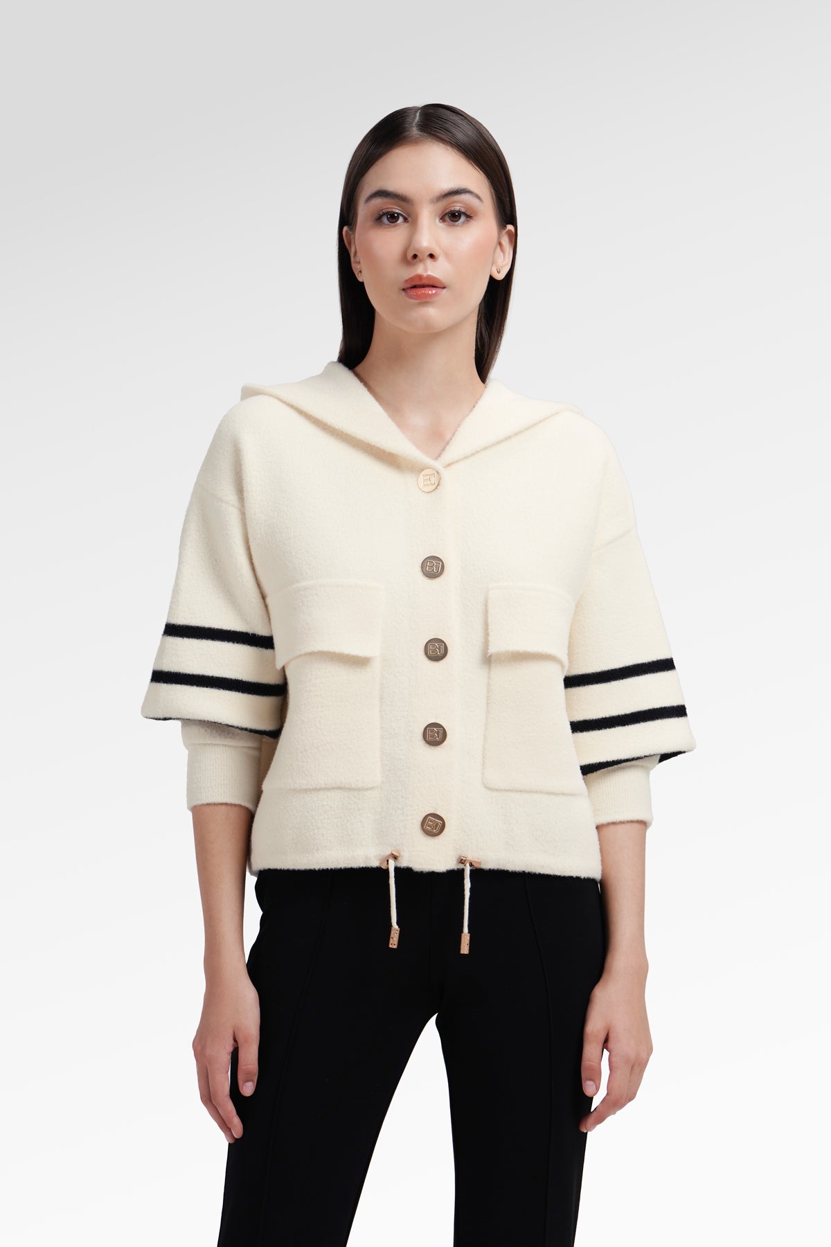 Barbara Hoodie Knit Jacket - Off White