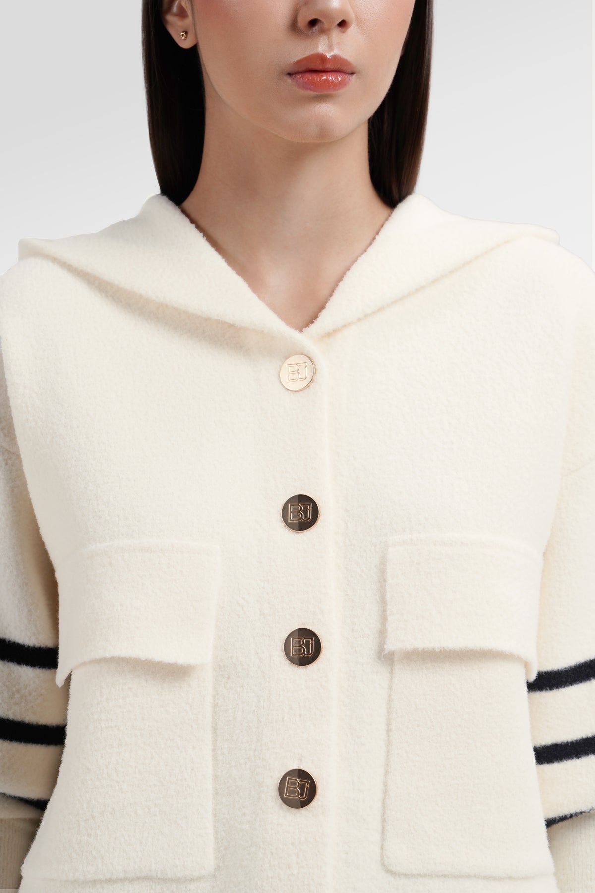 Barbara Hoodie Knit Jacket - Off White