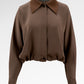 Bella Crop Shirt - Dark Taupe