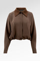 Bella Crop Shirt - Dark Taupe