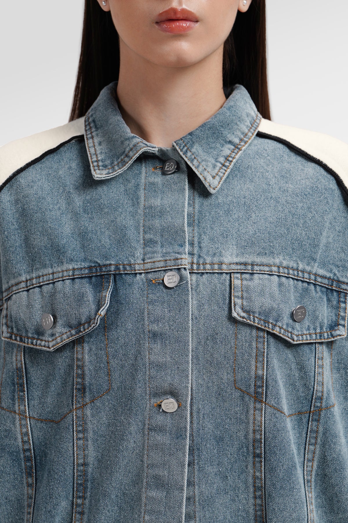 Belle Mix Fabric Jacket - White