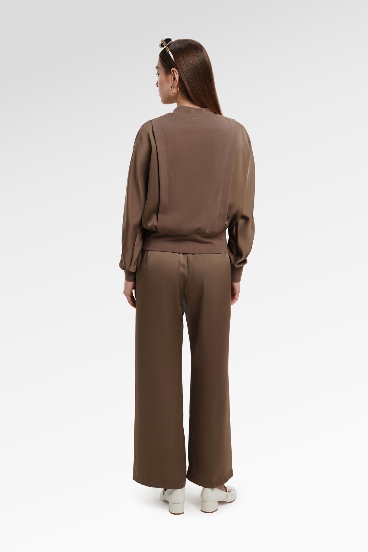 Bianca Crop Blouse - Brown