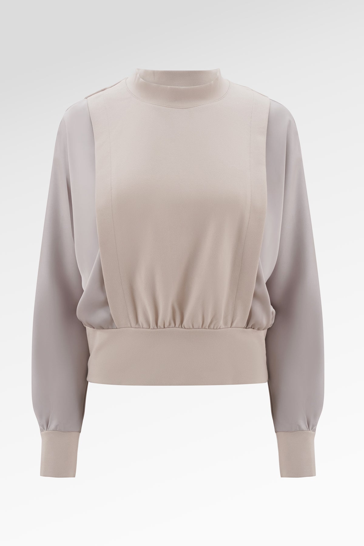 Bianca Crop Blouse - Light Taupe