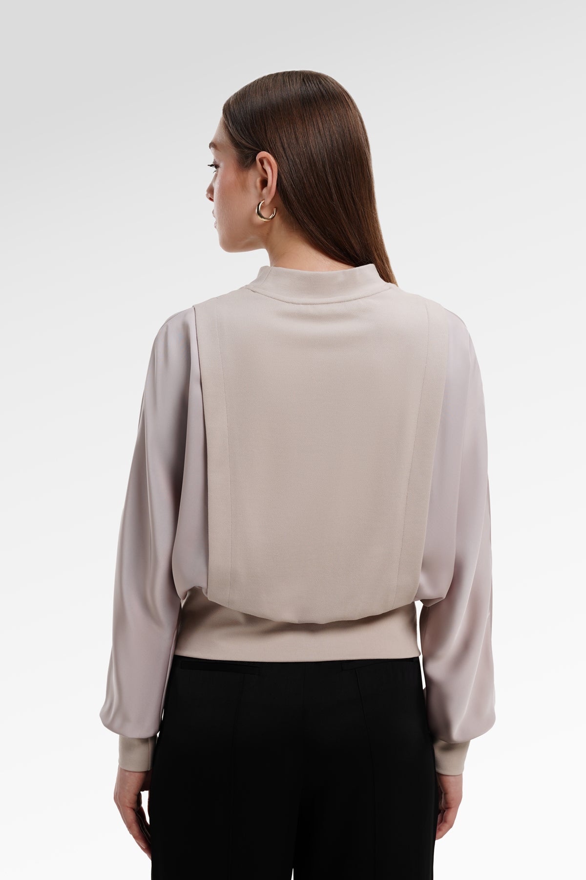 Bianca Crop Blouse - Light Taupe