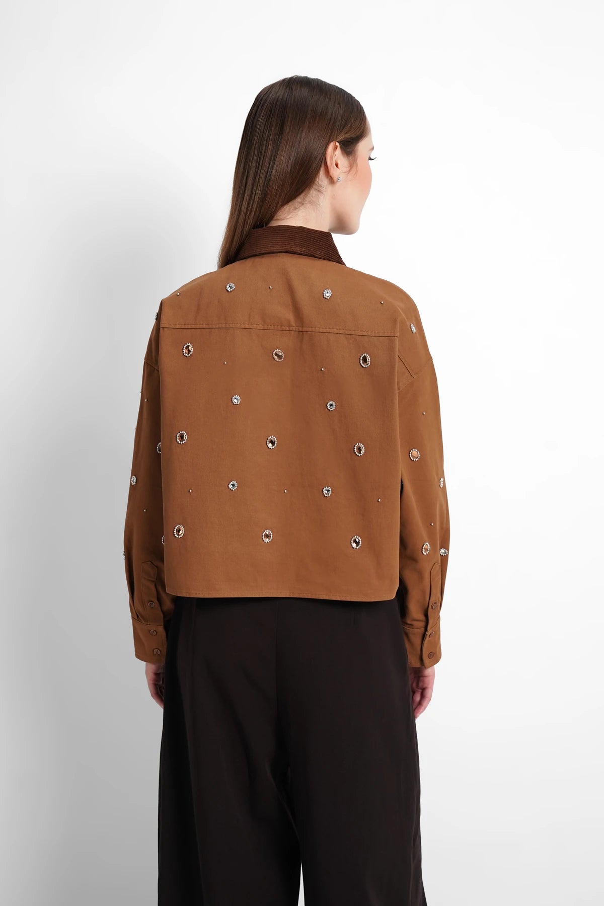 Blair Crop Shirt - Coffee