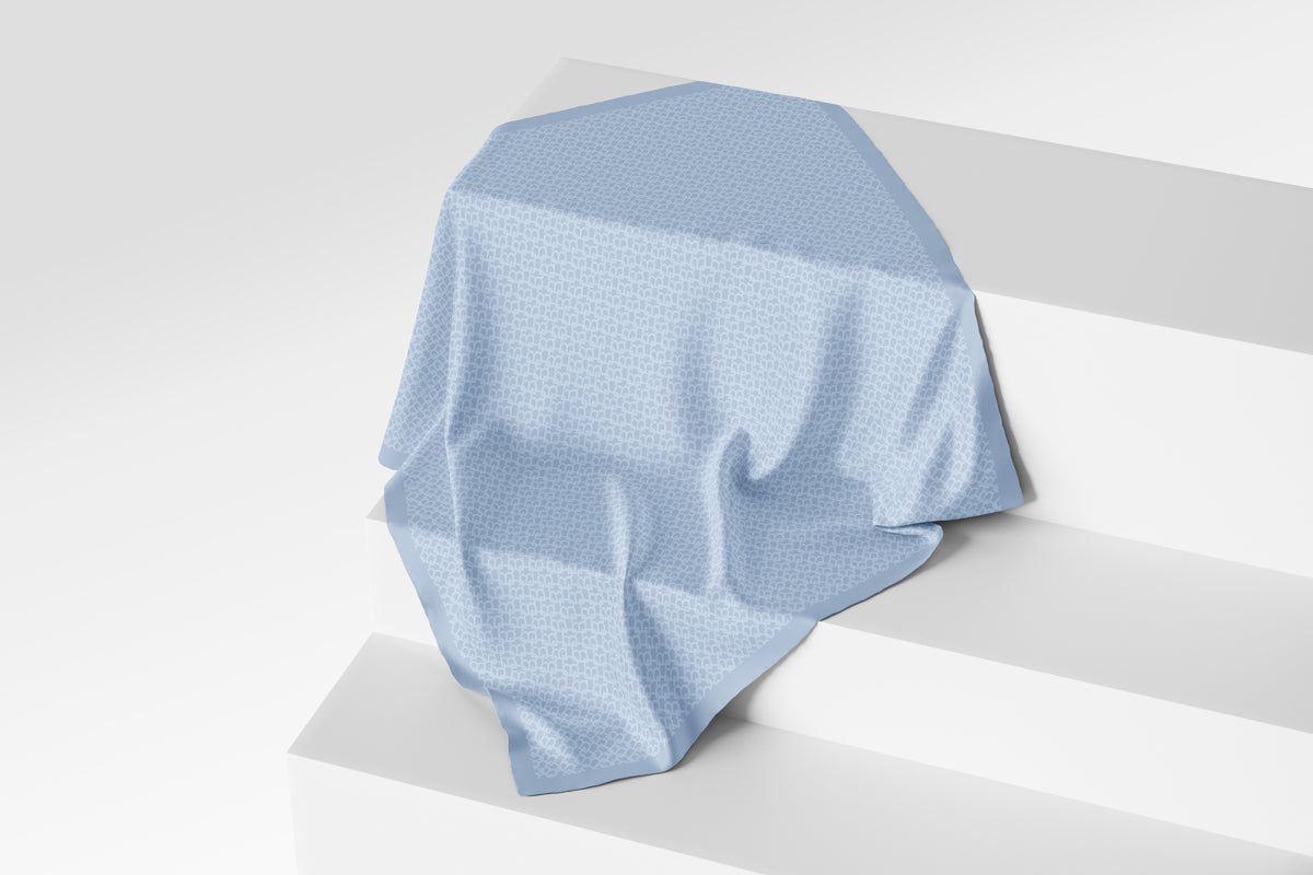 Signature Monogram Scarf - Blue Bell