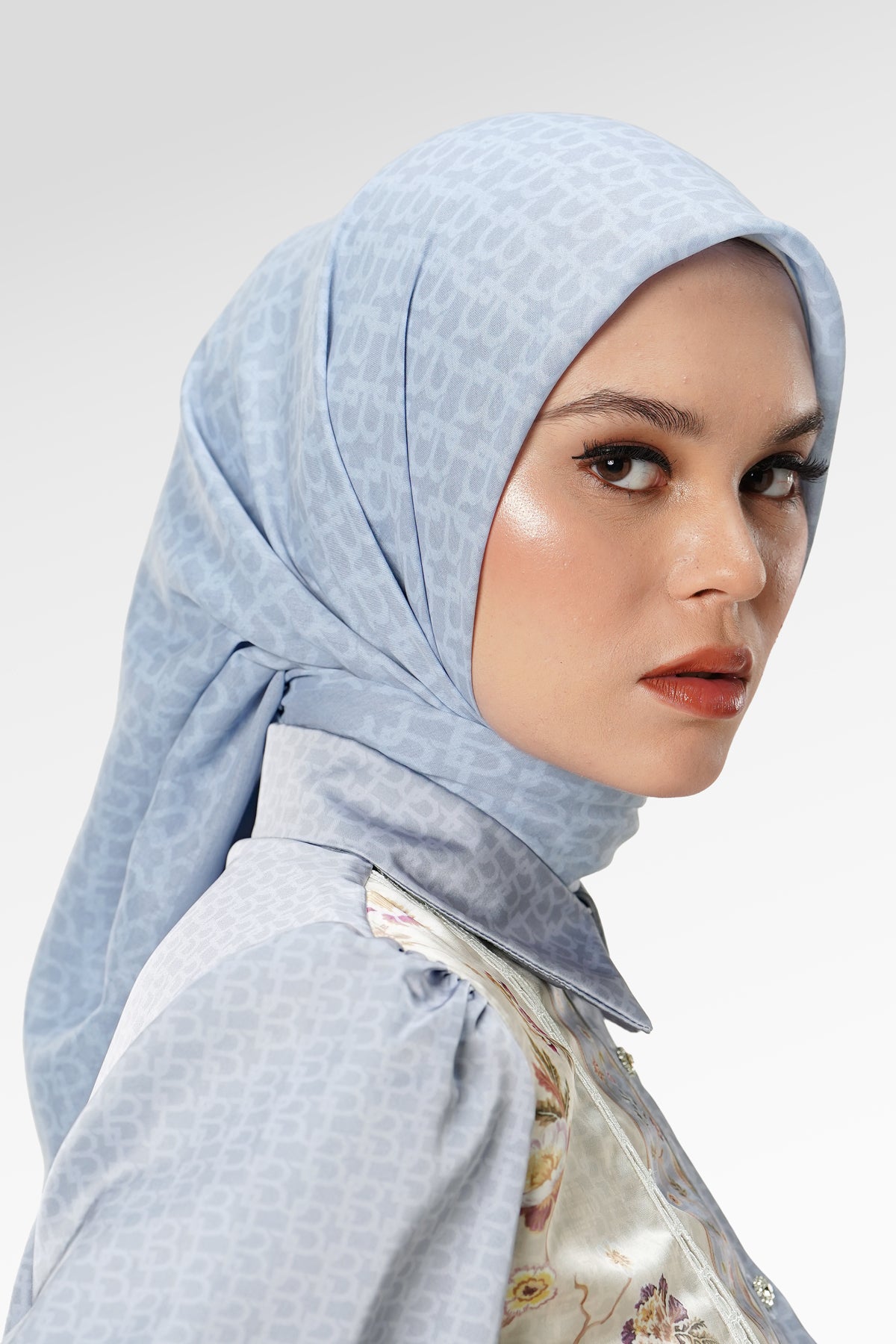 Signature Monogram Scarf - Blue Bell