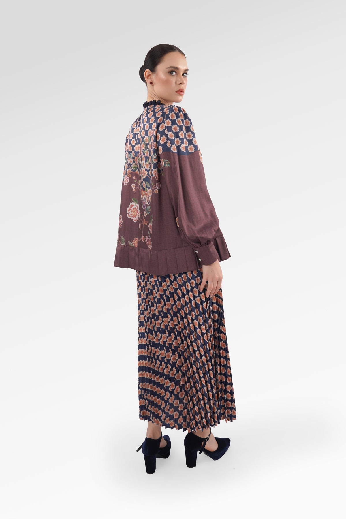 Blooming Eid Pleated Hem Shirt - Carnation