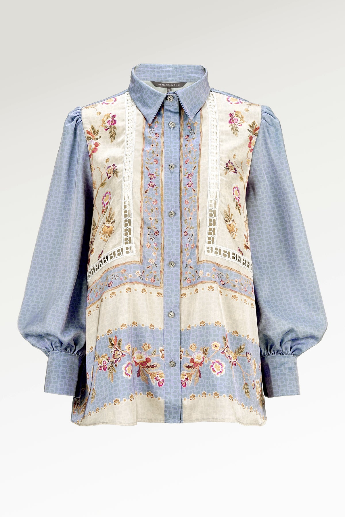 Blooming Eid Basic Shirt - Blue Bell
