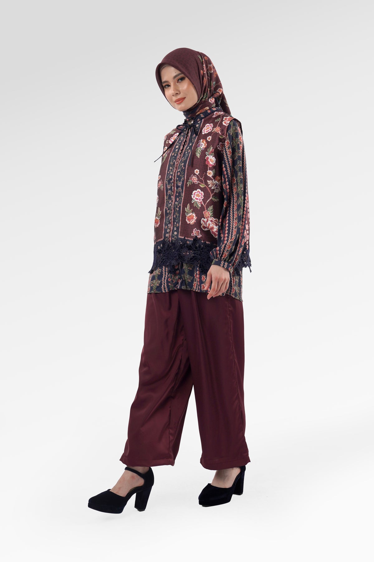 Blooming Eid Layered Shirt - Carnation