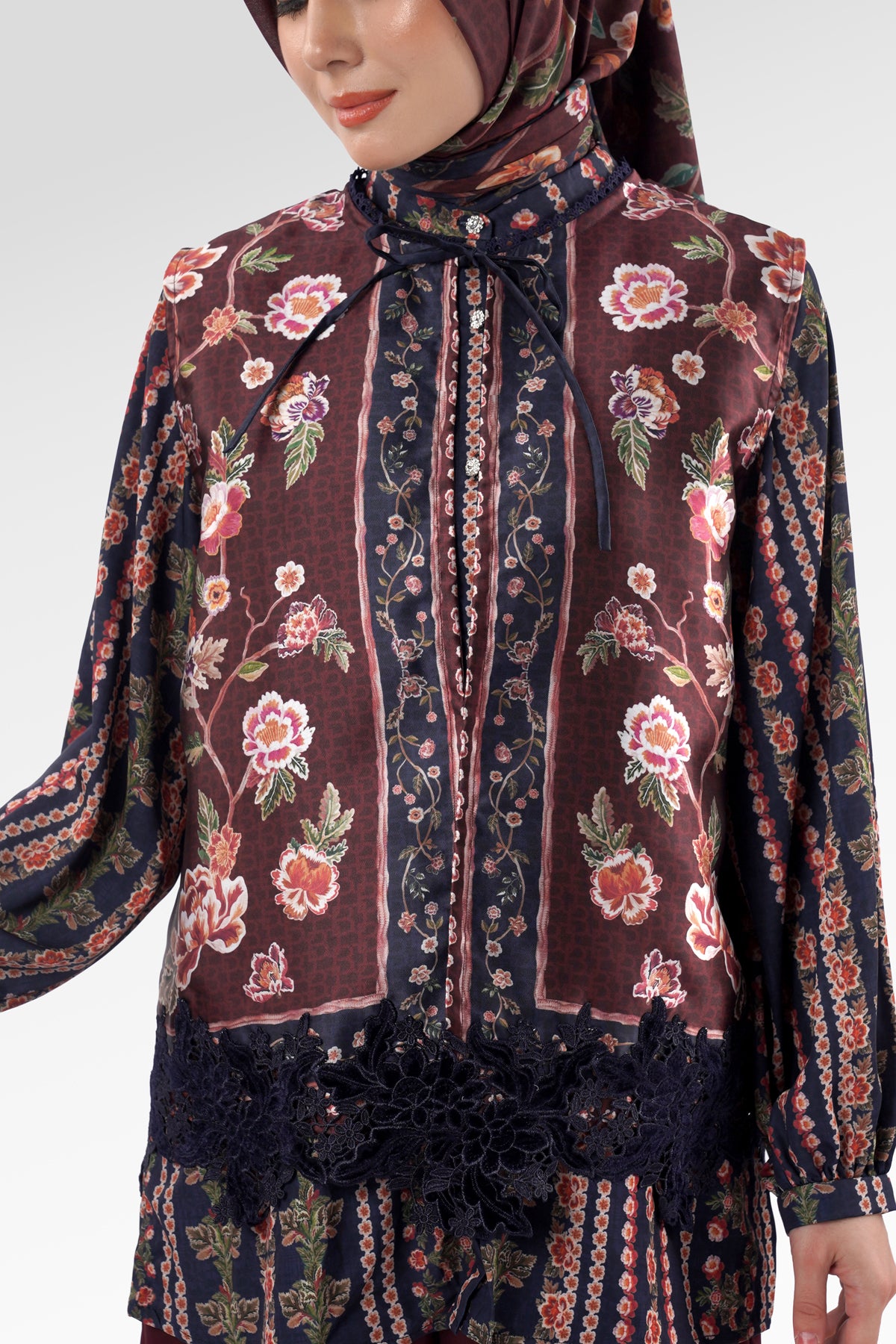 Blooming Eid Layered Shirt - Carnation