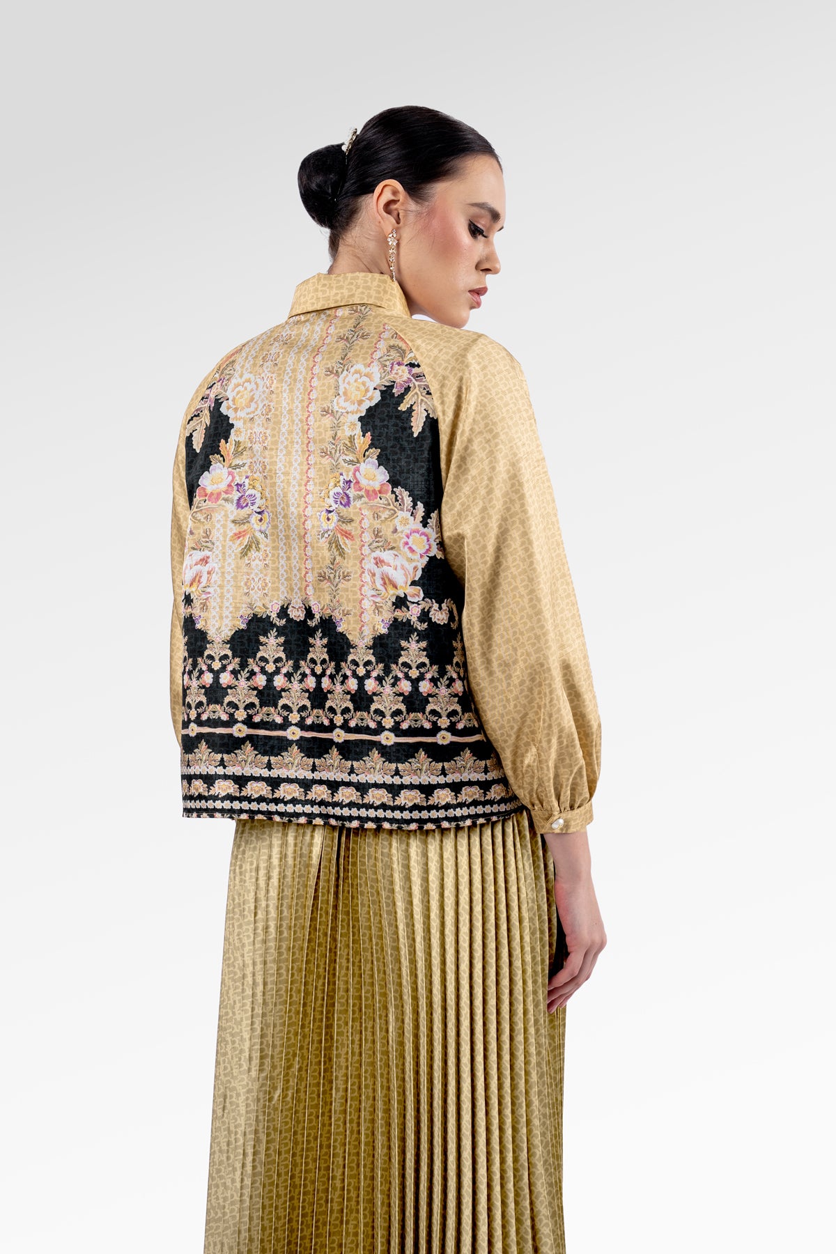 Blooming Eid Raglan Shirt - Black Iris