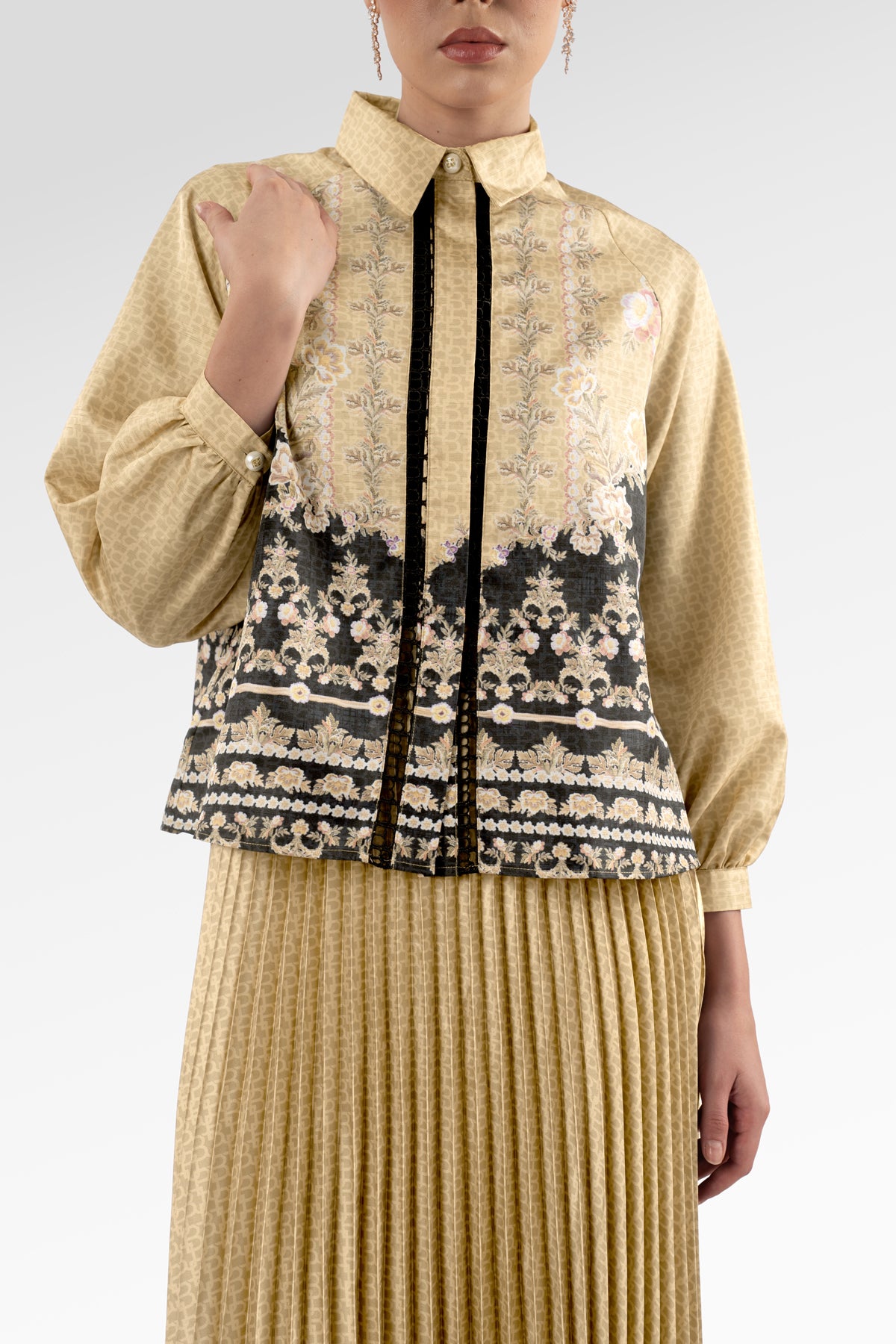 Blooming Eid Raglan Shirt - Black Iris