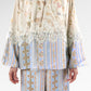 Blooming Eid Satin Shirt - Blue Bell