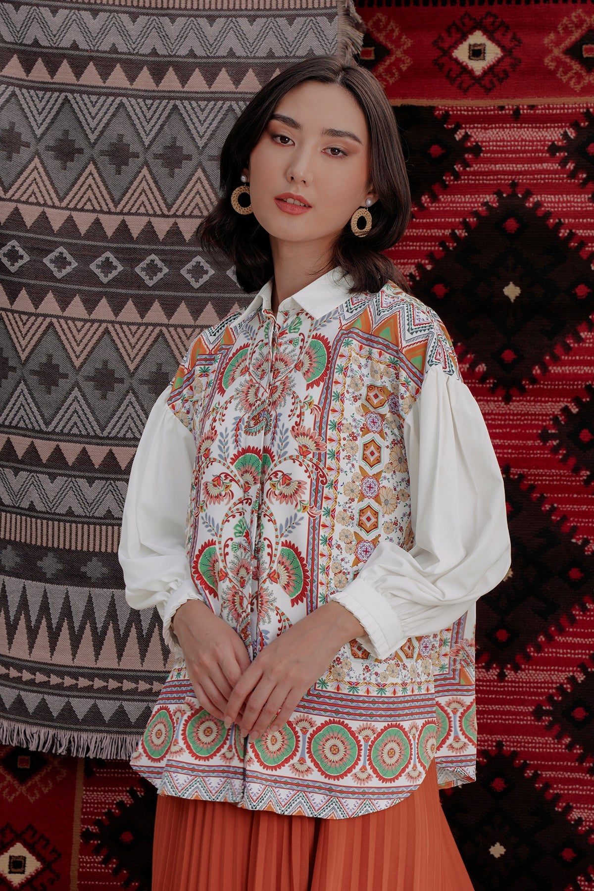 Bohemia Gathered Shirt - Ivory