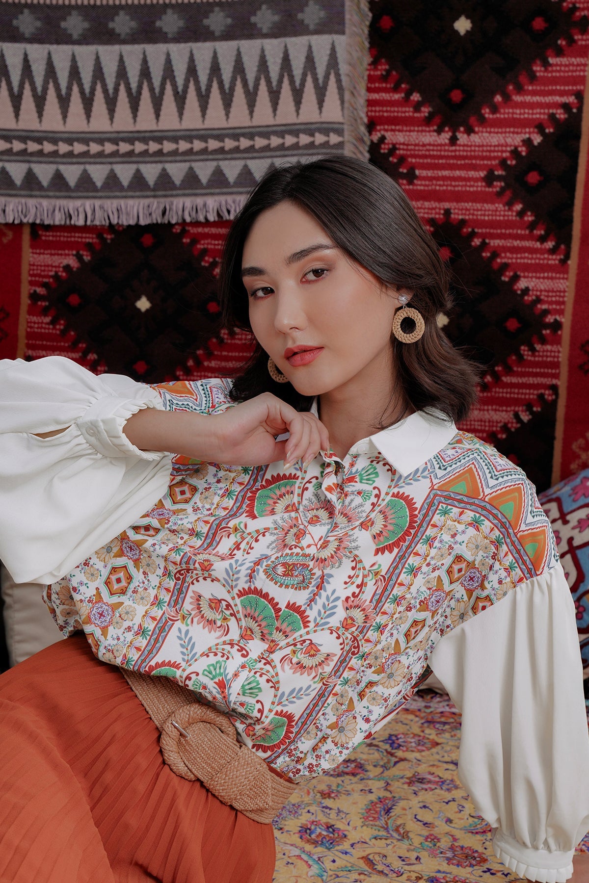 Bohemia Gathered Shirt - Ivory