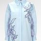 Brielle Embroidery Shirt - Sky Blue
